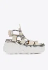 Chloé Nama Platform Fisherman Sandals In Gray