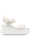 Chloé X High Summer Nama Stitch Ankle-strap Flatform Sandals In 中性色