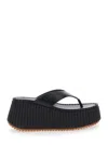 Chloé Nama Leather Platform Flip Flops