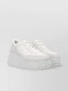 Chloé Platform Speckled Mix Leather Sneakers