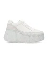 Chloé Platform Speckled Mix Leather Sneakers