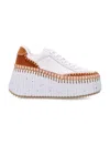 Chloé Chloe Nama Panelled Leather Flatform Sneakers In Multi