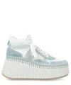 Chloé Women's Nama Wedge Sneaker In Lightblue