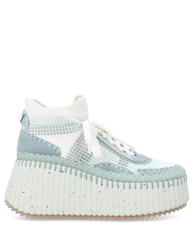 Chloé Nama Wedge Sneakers In White