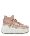 Chloé Nama Wedge Sneaker In Pink