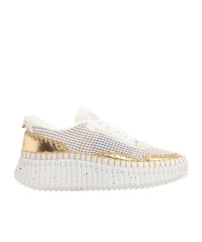 Chloé Nama Low-top Sneakers In Goldcolor