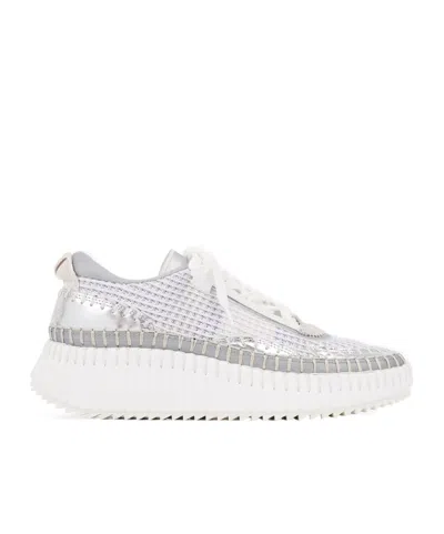 Chloé Nama Lace-up Sneakers In White