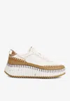 Chloé Chloe Nama Panelled Suede Sneakers In White