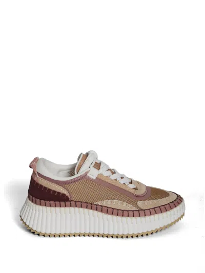 Chloé Nama Lace-up Sneakers In Brown