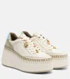 Chloé Nama Patchwork Suede-trimmed Leather Platform Sneakers In Neutral