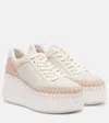 Chloé Platform Speckled Mix Leather Sneakers