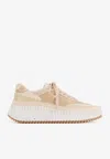 Chloé Baskets Nama Femme Beige Taille 41 100% Polyester In Beige