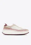 Chloé Nama Low-top Suede Sneakers With Leather Inserts In Multi
