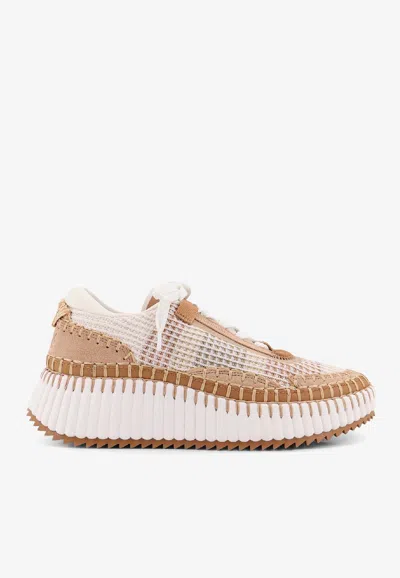Chloé Nama Low-top Sneakers In Sand