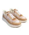 Chloé Nama Leather Sneaker In Brown