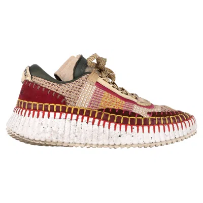 Chloé Nama Mesh Sneakers In Multicolor Suede