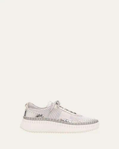 Chloé Nama Mesh Stitch Walking Sneakers In Gray