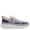 Chloé Chloe Nama Mix Material Low-top Sneakers In Blue