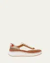 Chloé Nama Mixed Leather Low-top Platform Sneakers In Multi
