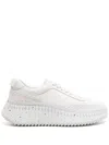 Chloé Nama Monochrome Leather Sneakers In White