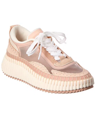 Chloé Chloe Nama Nylon & Suede Platform Sneaker In Multi