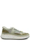 Chloé Chloe Nama Panelled Knitted Sneakers In Soft Khaki