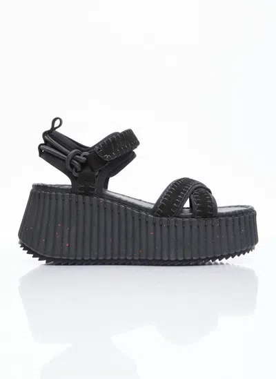 Chloé Nama Platform Sandals In Black