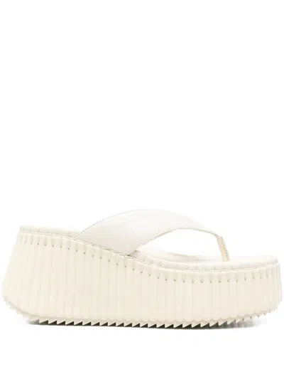 Chloé Nama Platform Sandals In White