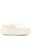 Chloé Leather Nama Platform Thong Sandals 50 In White
