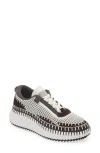 Chloé Nama Embroidered Suede And Recycled-mesh Sneakers In Black