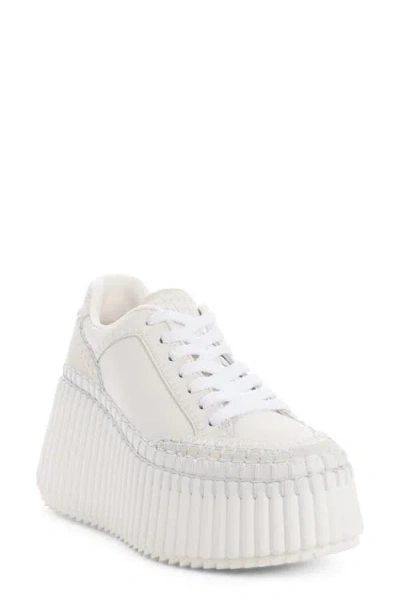Chloé Nama Platform Sneaker In White