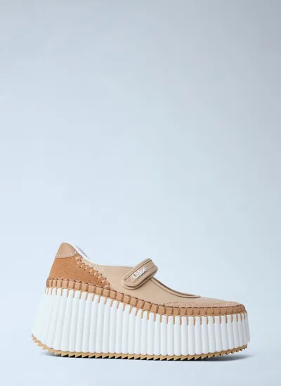Chloé Nama Platform Sneakers In Brown