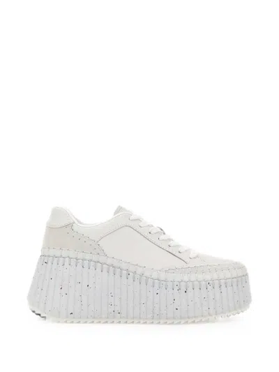Chloé Nama Platform Sneakers In White