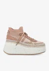 Chloé Nama Wedge Sneaker In Blush
