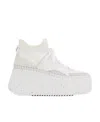 Chloé Baskets Compensées Nama Femme Blanc Taille 37 100% Cuir De Veau In White