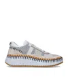 Chloé Mens Chloe Nama Embroidered Suede And Recycled Mesh Trainers In Beige