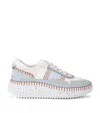 Chloé Nama Low-top Sneaker In Lower-impact Mesh In Blue