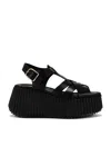 Chloé Nama Leather T-strap Platform Sandals In Black
