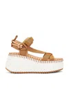 Chloé Nama Platform Wedge Sandal In Smooth Tan