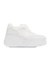 Chloé Baskets Compensées Nama Femme Blanc Taille 37 100% Cuir De Veau In White