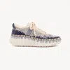 Chloé Nama Stitch Walking Sneakers In Blue