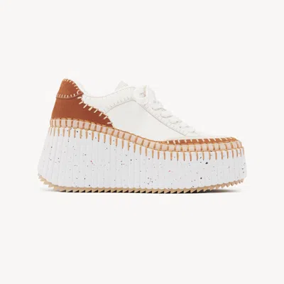Chloé Baskets Compensées Nama Femme Brun Taille 37 100% Cuir De Veau