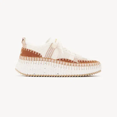 Chloé Baskets Nama Femme Brun Taille 37 100% Polyester, Cuir De Veau