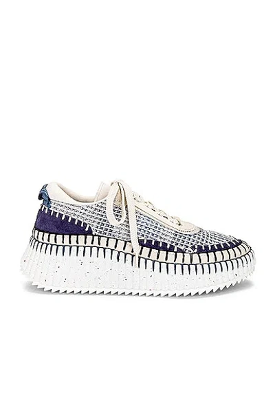 Chloé Nama Stitch Walking Sneakers In Cosmic Blue | ModeSens