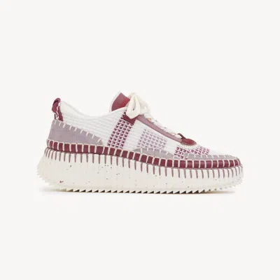 Chloé Nama Sneaker Green Size 6 100% Polyester, Bovine Leather, Polyurethane, Thermoplastic Polyurethane In Multi