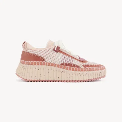 Chloé Baskets Nama Femme Rose Taille 37 100% Cuir De Veau In Pink