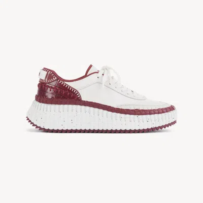 CHLOÉ NAMA SNEAKER RED SIZE 3 100% BOVINE LEATHER