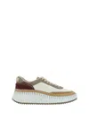 Chloé Nama Platform Sneaker In Army Green