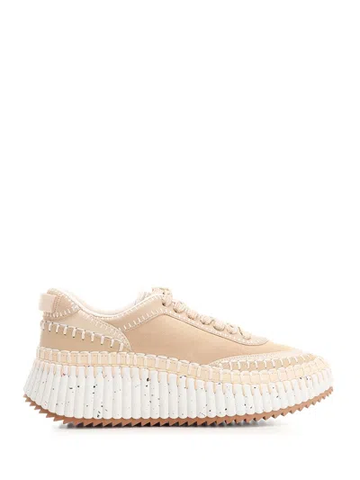 Chloé Nama Sneakers Beige In Multi