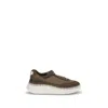 Chloé Nama Mixed Leather Low-top Platform Sneakers In Brown